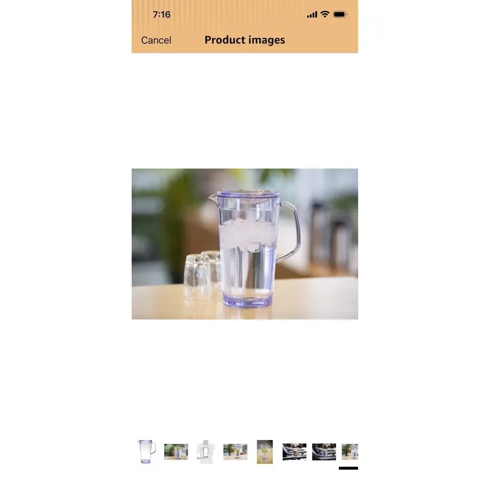 Service Ideas Clear Cold Beverage Pitcher 1.9L 64oz BPA‑Free Plastic w/ Lid